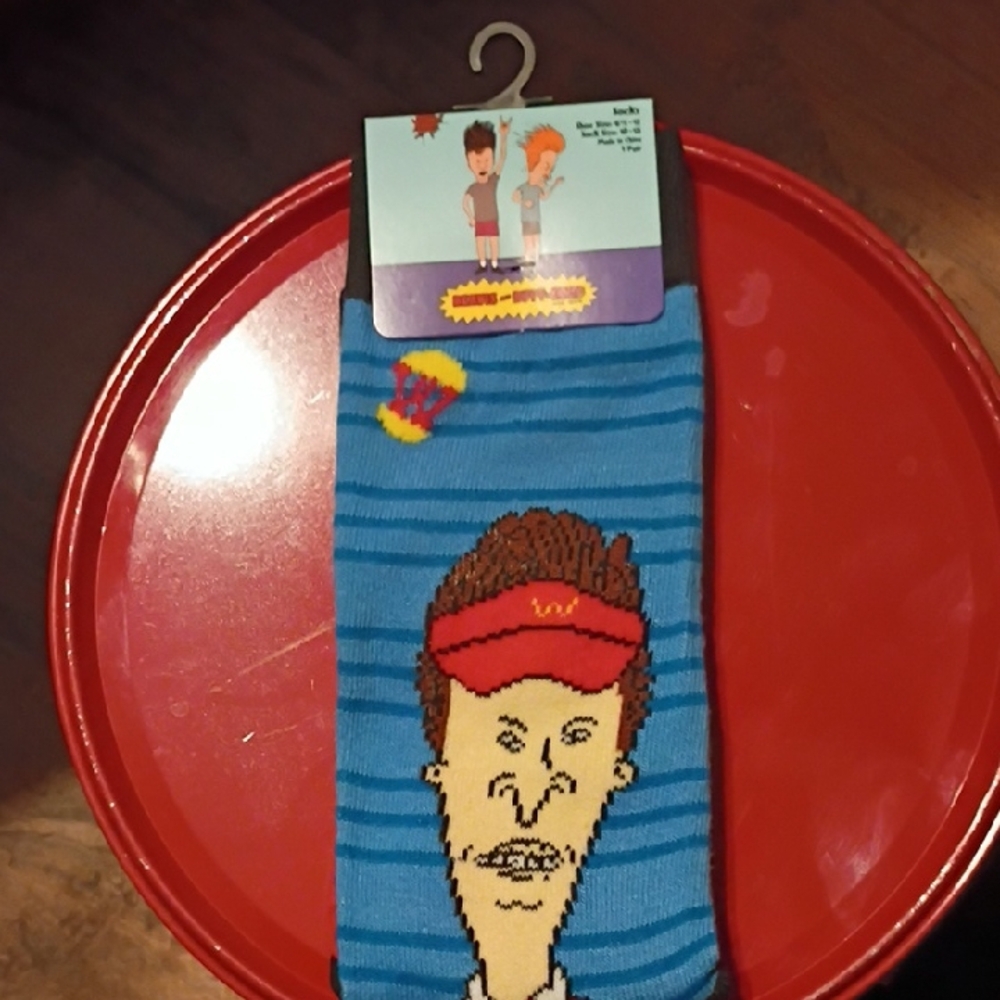 MTV Blue and Red Cartoon Socks